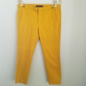 ZARA Mustard Yellow Dress Cropped Pants Size 8